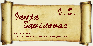 Vanja Davidovac vizit kartica